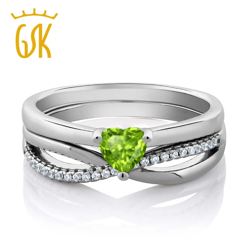 Gem Stone King 925 Sterling Silver Natural Green Peridot