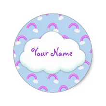 3.8 см пользовательские фиолетовый Радуга Наклейки