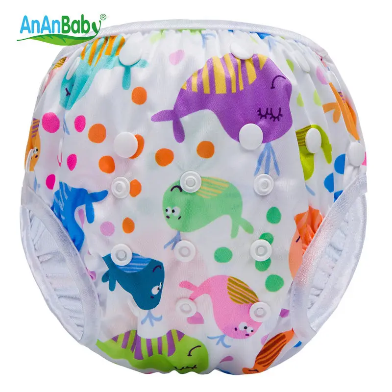 Ananbaby Baby Swim Diapers One Size Adjustable Washable Nappies Pool Pant Swim Waterproof Cloth