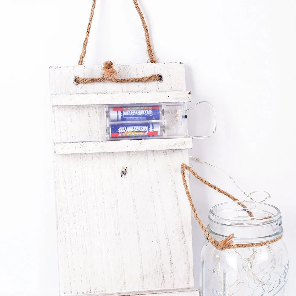 2 шт. Ins стиль Mason Jar бра с светодиодный Сказочный светильник s & Flowers настенный