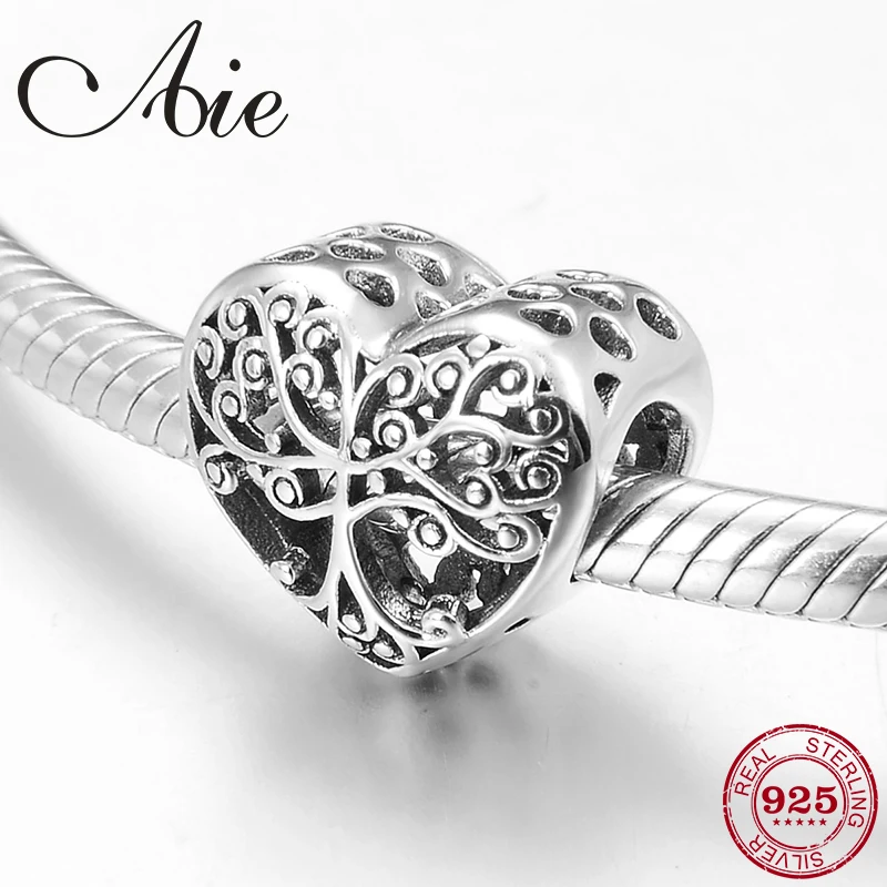

Hot 925 Sterling Silver DIY luxury flowers tree heart charm beads for Jewelry making Fit Original Pandora Charm Bracelet