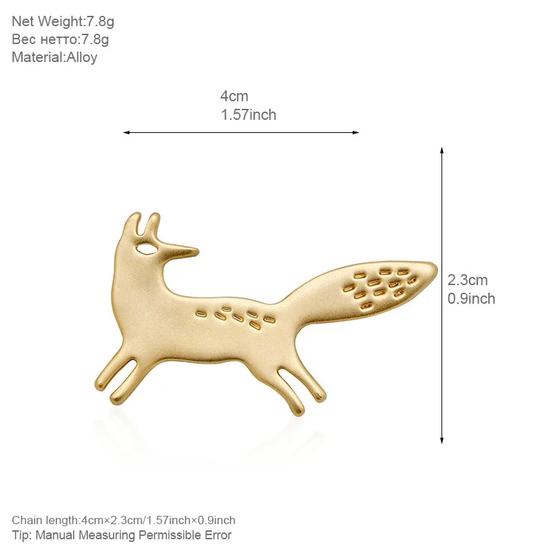 ALLYES Броши с лисой для женщин золотого и серебряного цвета сплав металла костюм воротник нагрудные булавки животных Броши ювелирные изделия