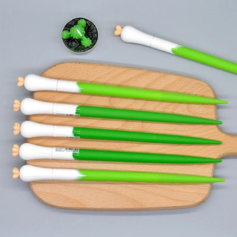 

2 pcs/lot 0.5mm black simulation green shallot gel pens material stationery canetas escolar school office supplies Students gift