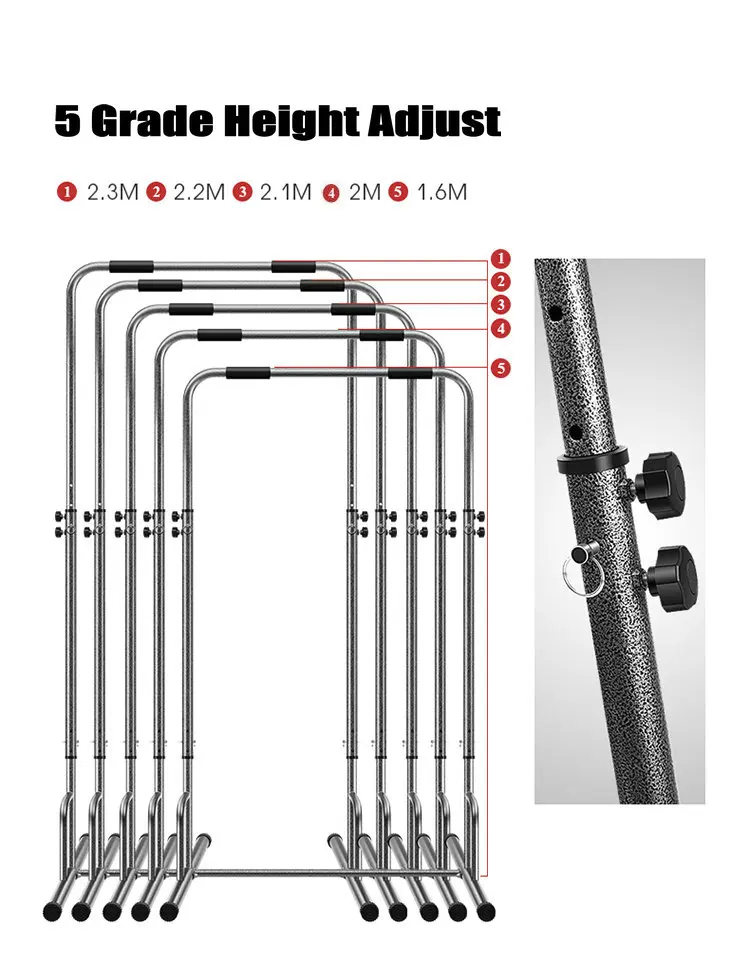 Расширение 105 см База Крытый горизонтальный бар, емкость 150 кг подтягивающий бар с утолщенной стальной трубой, 5 класс Отрегулируйте фитнес подбородок