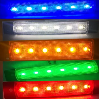 

8x 12v 6 LED Side Marker Indicators Lights Lamp For Car Truck Trailer Lorry Amber Red Blue White Green Clearence Bus