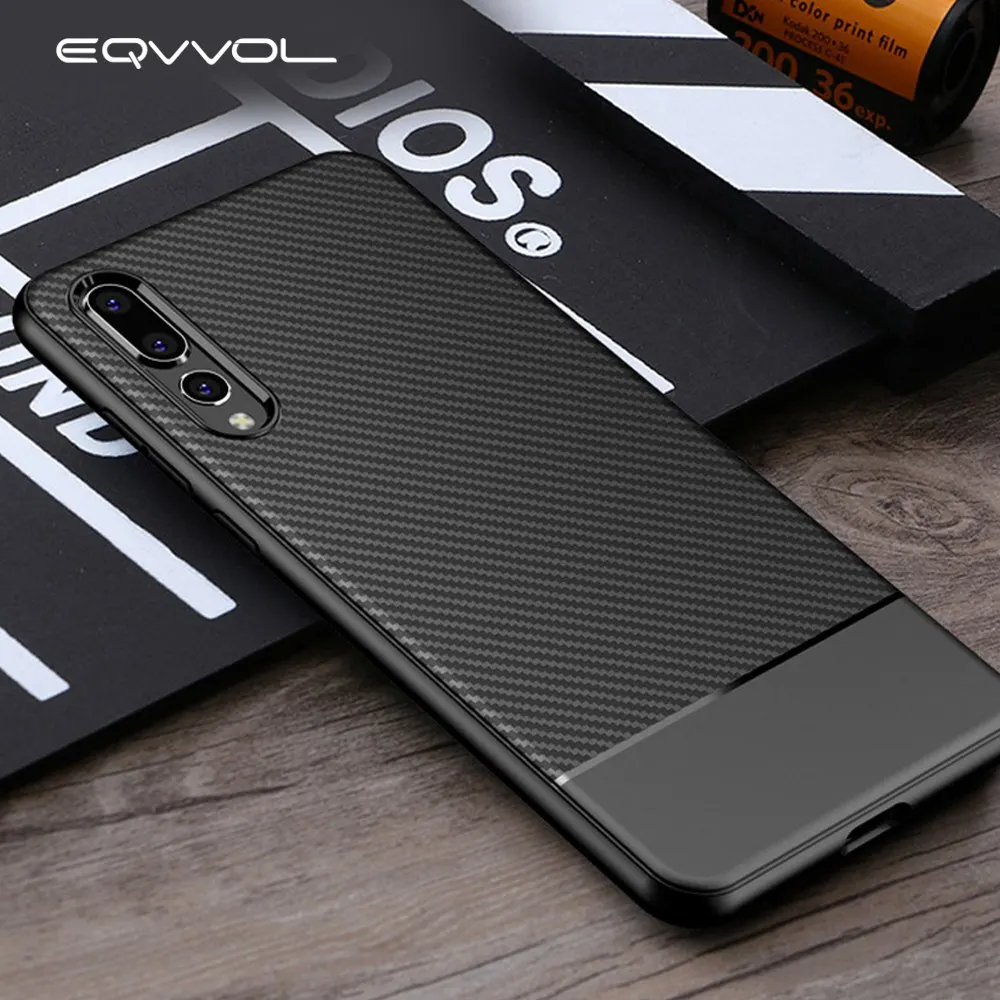 

EQVVOL Luxury Shockproof Phone Case For Samsung Galaxy Note 8 9 S8 S9 Plus Cases Ultra Thin TPU Carbon Fiber Back Cover Coque