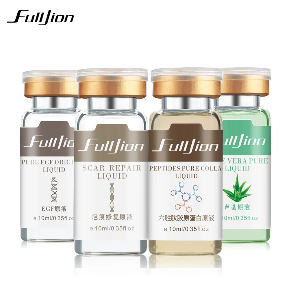 Fulljion 4 бутылки/набор Гиалуроновая кислота сыворотка увлажняющие средства против старения против морщин Отбеливание Уход за кожей лечение акне уход за лицом