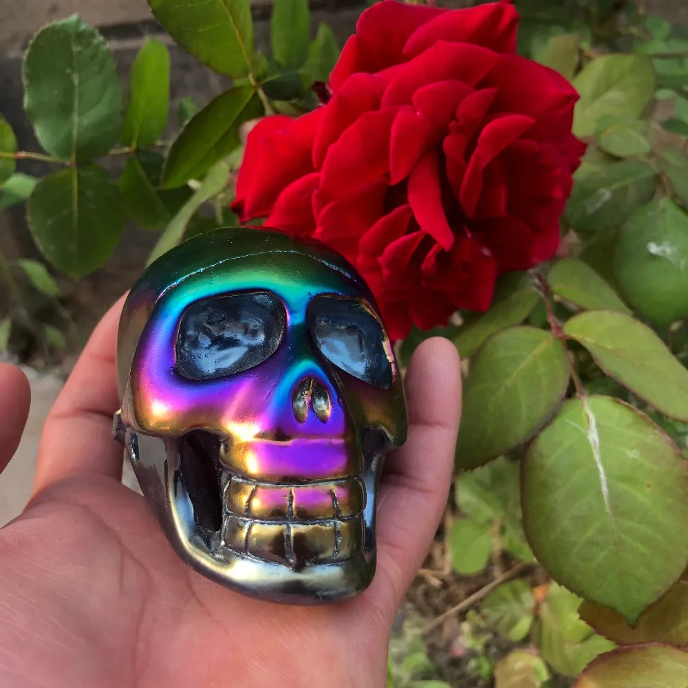 

Hand electrophoresis polychromatic crystal skull sculpture sculpture