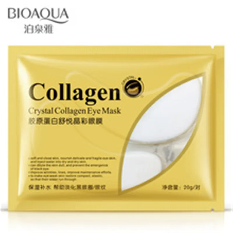 5pcs crystal collagen eye mask face gel mask dark circles removal eye