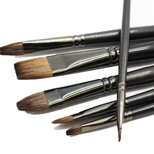 6 шт. Профессиональный беличий ворс краска ing кисти для масла краска ing школьные принадлежности для творчества ручка плоская кисть для рисования для Рисование гуашью рисование