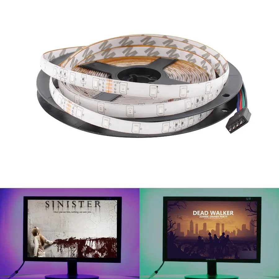 

DC 12V LED Strip Light RGB 12 V SMD 2835 60Leds/M 5M Flexible Ribbon Tape Not waterproof Ledstrips Flashlight LED lights Lamp