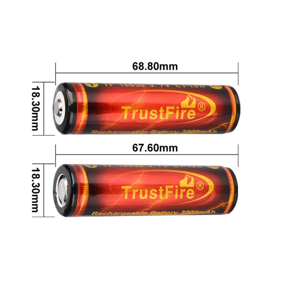 2 шт./лот TrustFire полная емкость 3000mAh 18650 3 7 V литий ионная аккумуляторная батарея с
