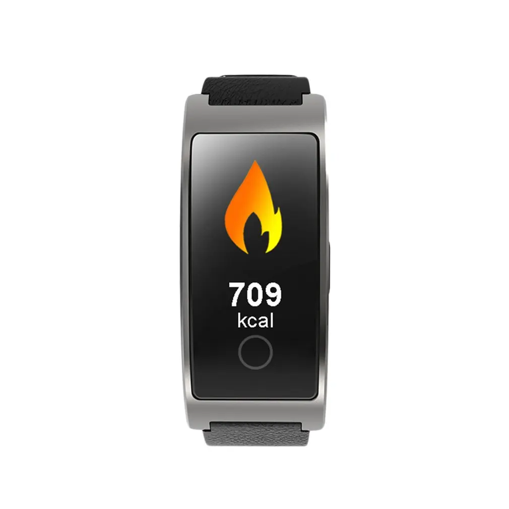 

CK11C Smart Wristband Sports Watch leather satrap Bracelet Big Touch Screen Message Heart Rate Time Smart Bracelet