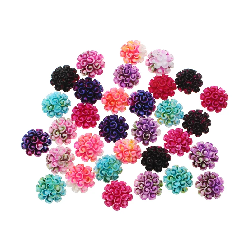 

50Pcs 11mm Fungus Shape Resin Flowers Decorations Crafts Flatback Cabochon Embellishments For Scrapbooking Diy Accessories