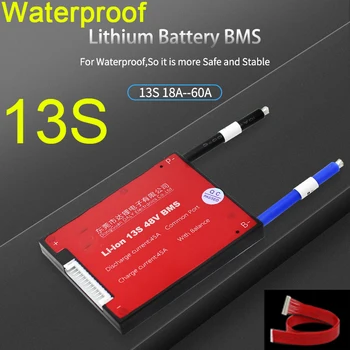 

13S 48V BMS Li-ion Lithium Battery MOS Protection Board with balance Waterproof 18650 lipo 15A 20A 30A 40A 40A 50A Cell batterie