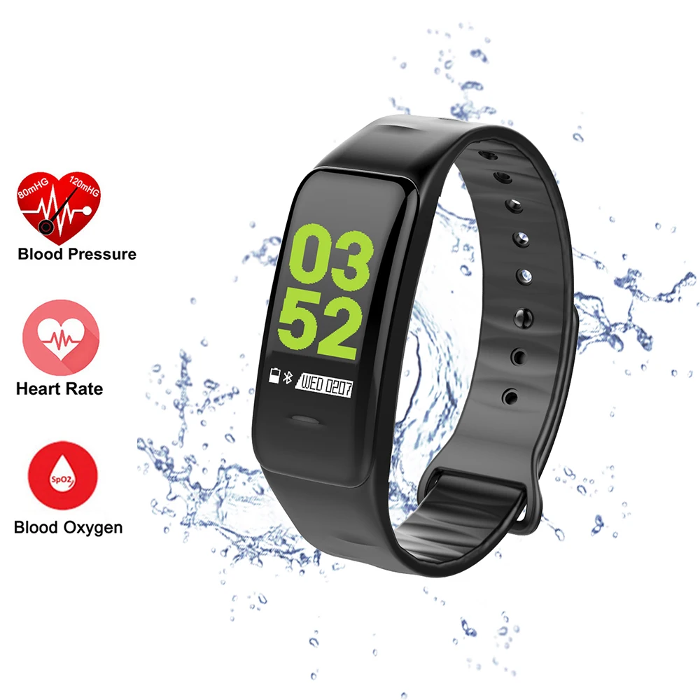  C1 Plus Bluetooth Color Screen Smart Bracelet Blood Pressure Smart Band Heart Rate Monitor Fitness  - 32907036997