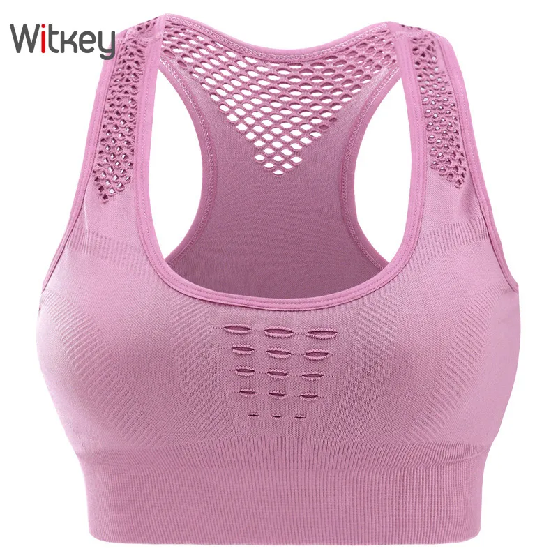 Witkey Yoga Sports Bra Women Sexy Racerback Padded Seamless Sport Bra Top Women Workout Gym Fitness Yoga Bra Plus Size Sport Bra