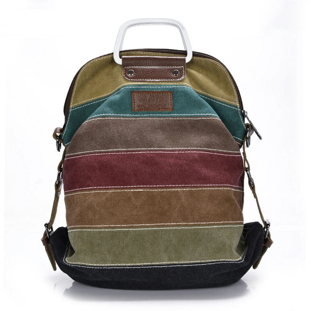 

2018 Women Handbags Multi-function Color Stitching Pattern Canvas Bag Large Capacity Single Shoulder Bag Outdoors Messenger Bags