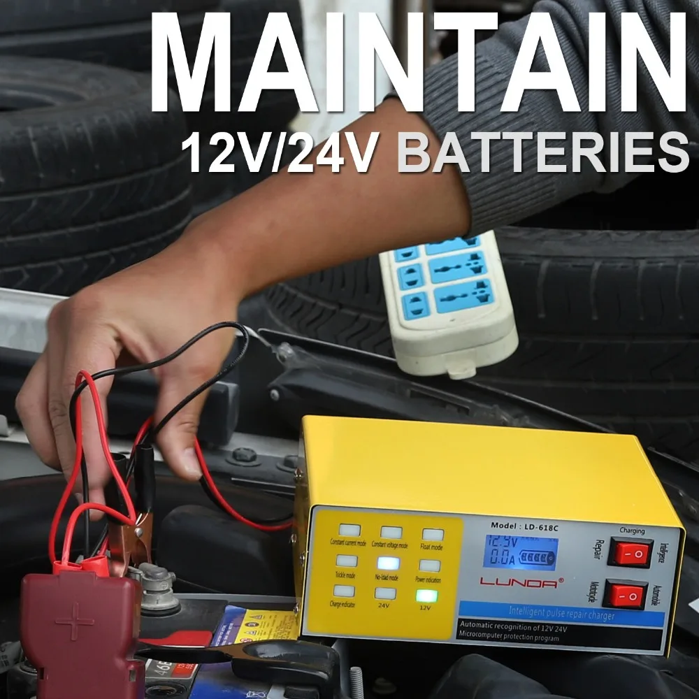 250 V 12 V/24 200AH Смарт Пульс Ремонт Автомобиля Батарея Зарядное устройство