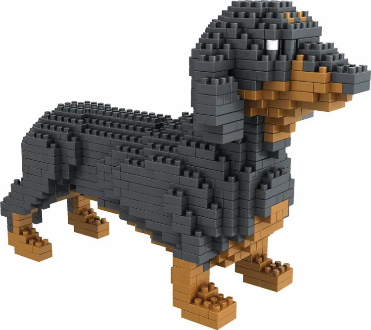 

mylb Assembly blocks Animal Model toy Dog mini block dachshund Diamond Schnauzer Kids Gifts Christmas Present dropshipping!!!