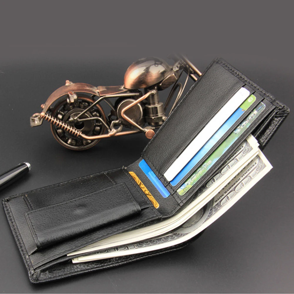 

Simple Portable PU Leather Practical Card Holder Gift Slim Classic Casual Bifold Coin Pocket Purse Men Wallet