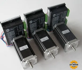 

ACT 3PCS Nema23 Stepper Motor 23HS2442 Single Shaft 4-Lead 425oz-in 112mm 4.2A+3PCS Driver DM542 4.2A US UK DE IT FR SP Free
