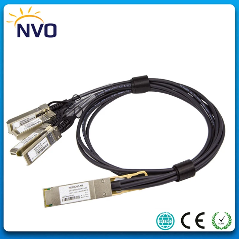 40G QSFP к 4 SFP + 1M AWG30 пассивный прямой прикрепляемый медный кабель Twinax DAC 4SFP пассивные
