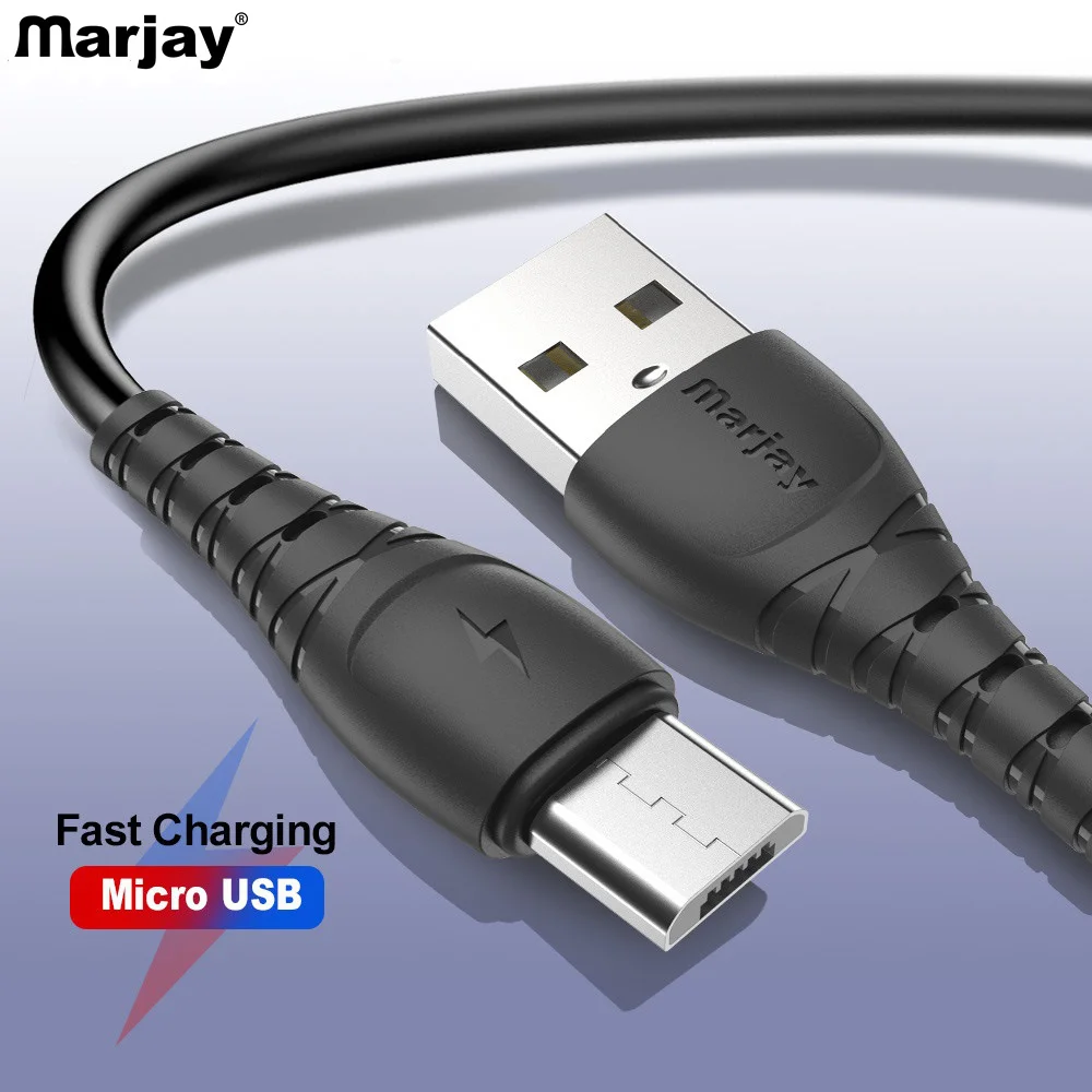 

Marjay 1M 2M 3M Micro USB Cable 2.4A Fast Charge USB Data Cable For Samsung Xiaomi Huawei Android Mobile Phone USB Charging Cord