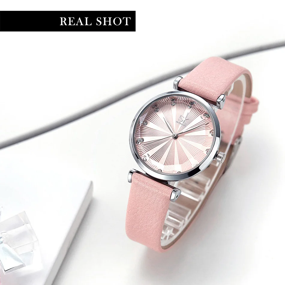 SK Luxury Brand Leather Ladies Wrist Watches Women Prism Quartz Watch For SHENGKE Female Clock reloj mujer 2019 relogio feminino (11)