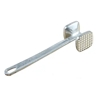 

Silver Two Sides Aluminum Round Meat Hammer Mallet Tenderizer Beef Pork Chicken Beater