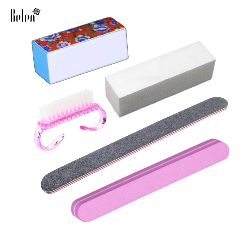 

5 Pcs Nail Art Sponge Buffer Block Manicure Buffing Sanding Files Nail Brushes Polish DIY Tool Kits UV Gel Nail Polish