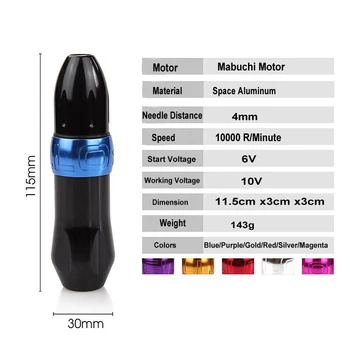 

10000RPM Tattoo Rotary Machine Kit Mabuchi Motor Tattoo Machine Pen Space Aluminum Cartridge for Tattoo Gun Equipment