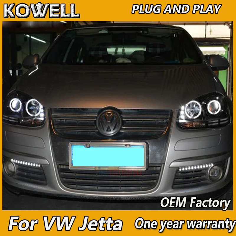 KOWELL автомобильный Стайлинг для VW Jetta фары 2006-2010 Jetta Mk5 светодиодный налобный фонарь светодиодный DRL Биксеноновые линзы Высокий Низкий луч парковка