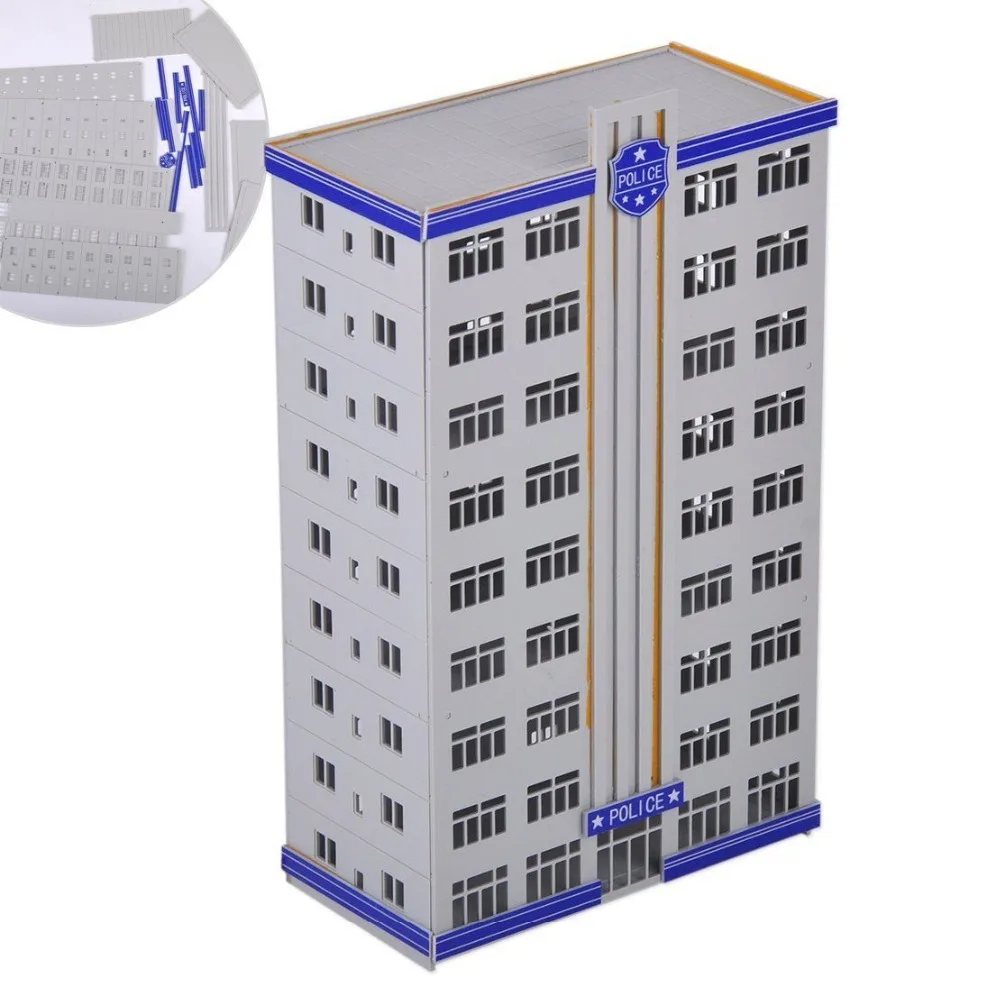 

DIY Assemble Police Department Headquarter Building Apartment Outland Building Police Staion Building Model 1:150 N Scale