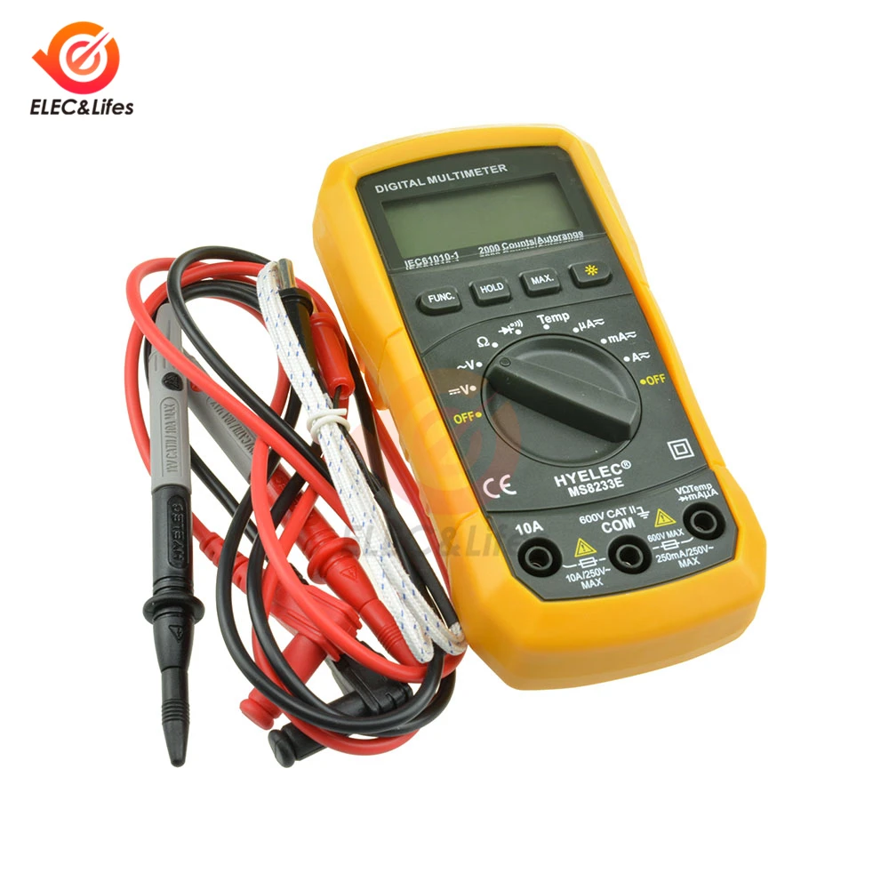 

MS8233E Auto-ranging LCD Digital Multimeter AC/DC Volt Ammeter Voltage Tester Electric Handheld multifunction Tester Resistance