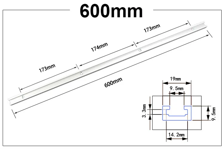 Т-треки алюминиевый сплав слот Торцовочная дорожка джиг приспособление для фрезерного стола ленточные пилы деревообрабатывающий инструмент 300 мм/400 мм/600 мм/800 мм