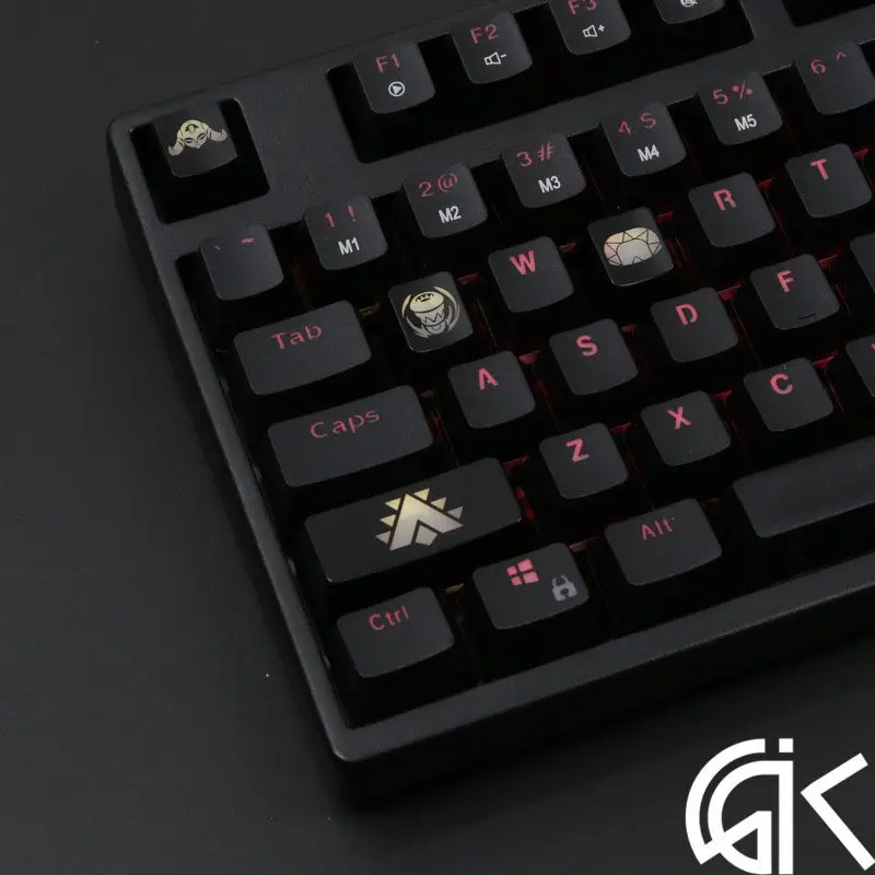 4 шт./компл. keysets подсветка OW ключ Шапки из АБС-пластика с гравировкой клавиши блеск-через для патруля gamer механическая клавиатура ANSI черный