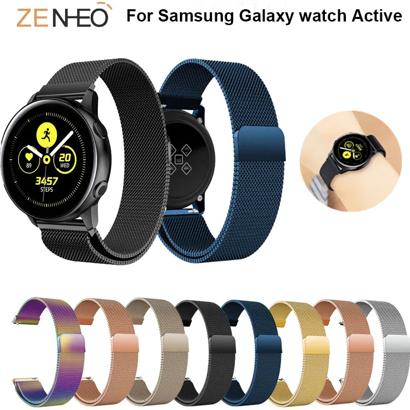 

For Samsung galaxy watch active bands 42mm milanese loop magent buckle watch strap 20MM For samsung galaxy wrist band watchbands