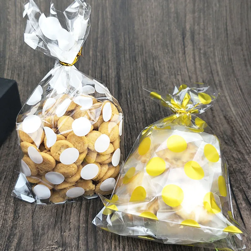 25pcs 13 X 21 cm white Golden dots bag cookies diy Gift Bags for Christmas Party Candy Food&Handmade soap Packaging bags DT22  (6)