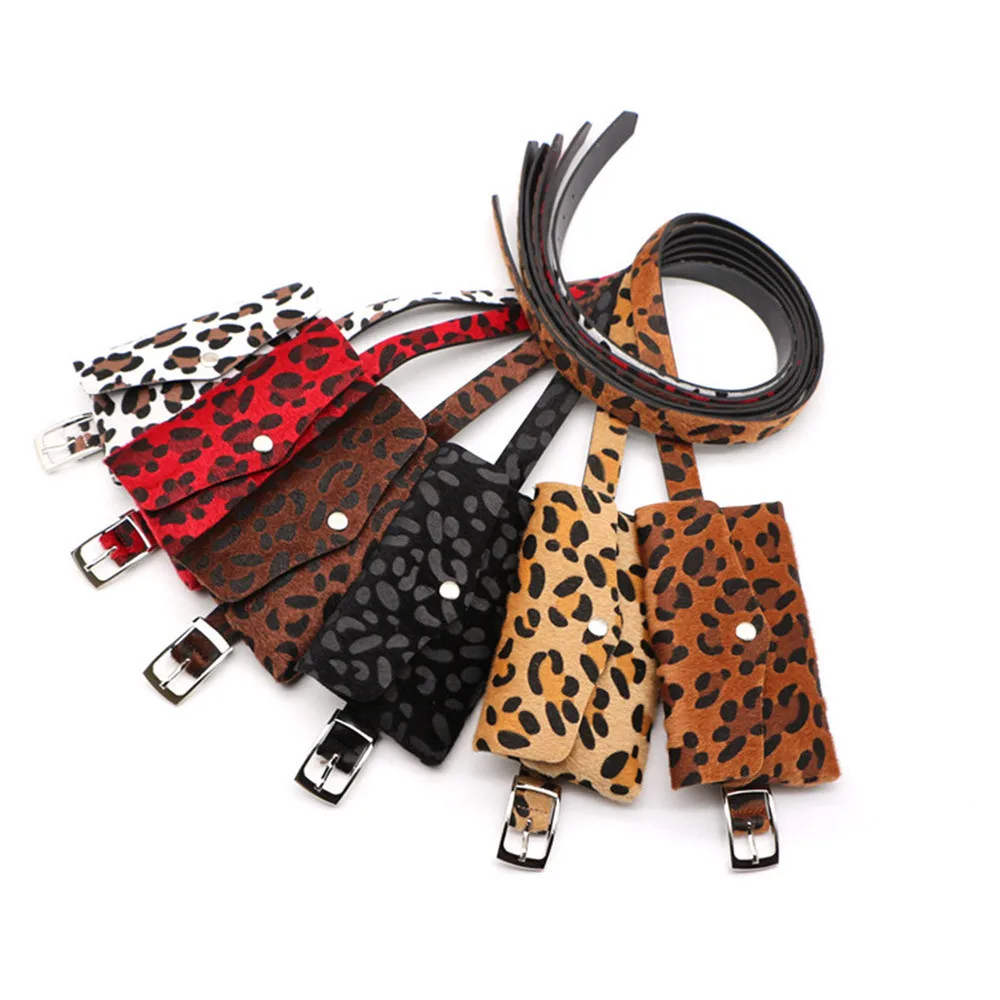 6 цветов Модные леопардовые поясные сумки женские Повседневный из кожзаменителя Hasp Леопардовый принт двойного назначения Мобильная Сумка для телефона banana sac