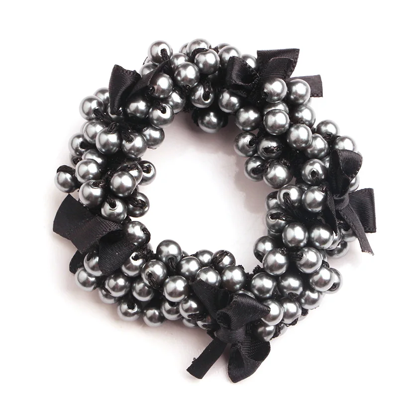 Korean style pearl beaded hair ties Scrunchies Elastic hairband Ponytail Holders women  Hair Rope Rubber gum Hair Accessories