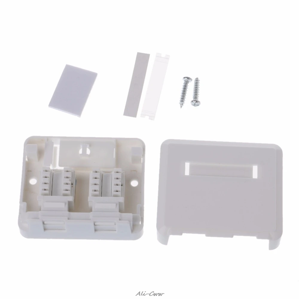 

Desktop JB Dual-port Panel Ethernet Cable Junction Box network connector with 2 Cat6 Modules