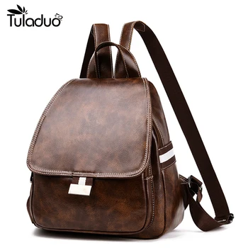 

Girls And Women Preppy Style Leather Backpack Female Travel Backpacks Back Pack School Bag For Girls Softback Rucksack Backpacks