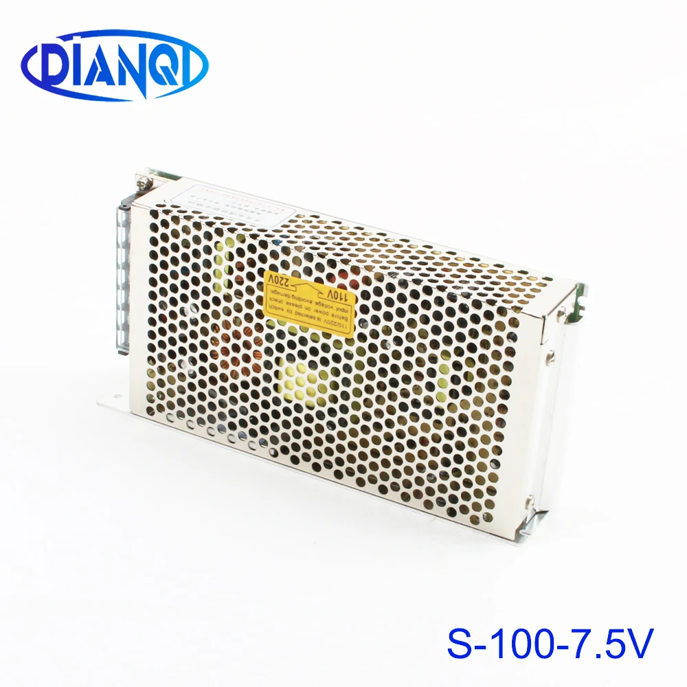DIANQI power suply 100 Вт 7 5 в 13.6A ac dc источник питания конвертер Высокое качество S-100-7.5 |