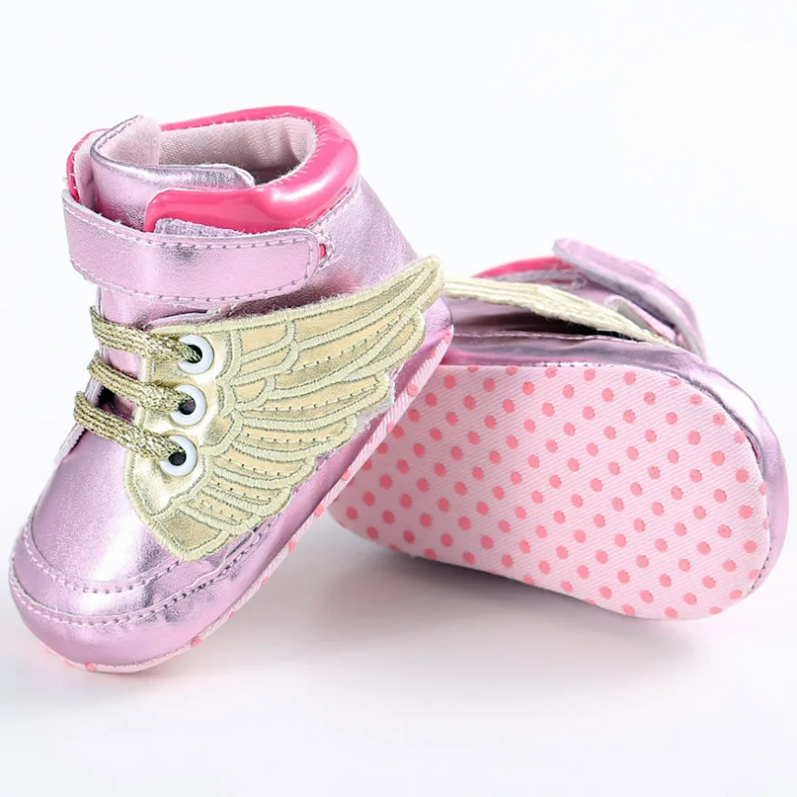 Модные детские спортивные кроссовки с крылышками, хорошее качество, нескользящая подошва, детская кожаная обувь для мальчиков, новорожденных девочек, Bebe Sapato, первые ходунки