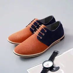 Мужская обувь Новые Модные дышащие удобные туфли-оксфорды из флока высокого качества Мужская Повседневная обувь смешанных цветов на
