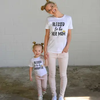 

Mama Girl Family Matching Shirts T-Shirt MOM DAUGHTER Women's Infant Kids Girls Letters Tee Tops Clothing