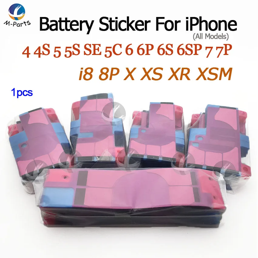 

Battery Adhesive Sticker For iPhone XS Max XR X 8 Plus 7 Plus 6S 6 Plus 5S SE 5C 5 4S 4 Anti-Static Battery Glue Tape Strip Tab