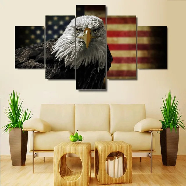 Hd Print 5 Pcs American Eagles Usa Flag Canvas Wall Art Painting Hd Print 5 Pcs American Eagles Usa Flag Canvas Wall Art Painting Home Decor