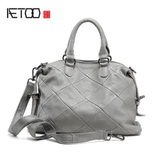 AETOO New women leather leather Europe and the United States simple bag fashion classic leather bag ladies oblique shoulder bag new cowhide shoulder bag leather messenger bag buckle fashion europe and the united states portable ladies bag